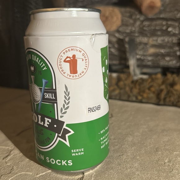 Beer can socks gift green socks with golf balls tees in fake beer can package - Picture 5 of 7